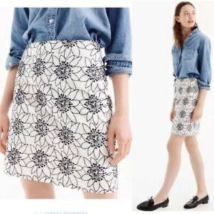 J Crew Flower Embroidery Skirt